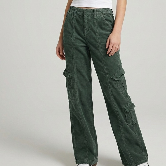 Urban Outfitters Pants - BDG Urban Outfitters Y2K Cargo Corduroy Pants - Forest Green
